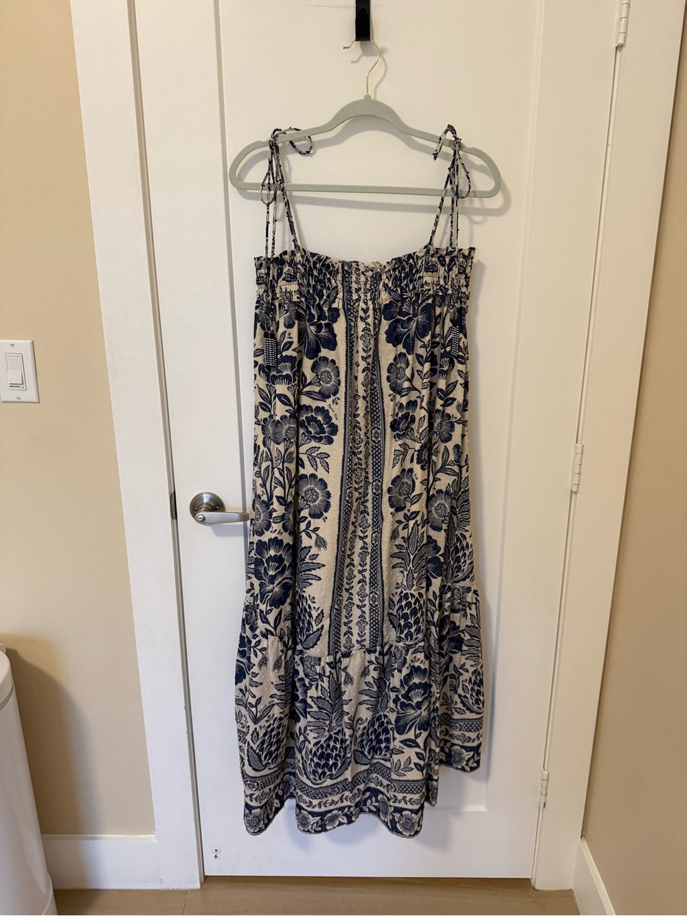 FARM Rio Blue & Cream Botanical Tie-Shoulder Maxi Dress - Picture 8 of 12